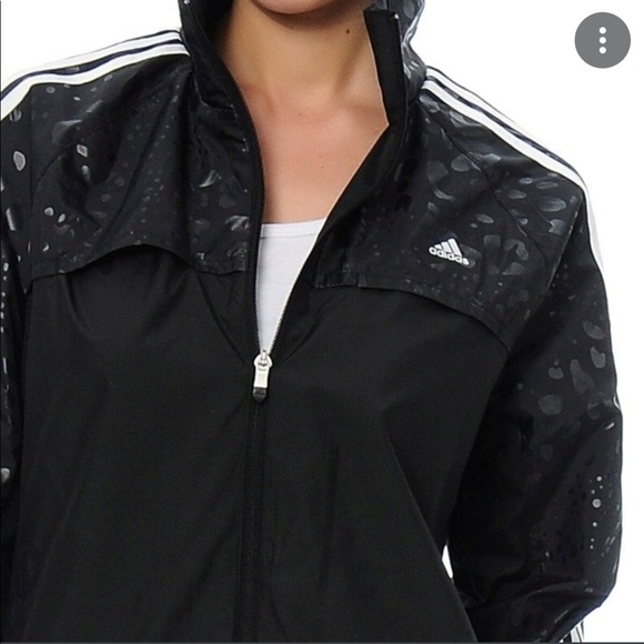 Adidas ClimaProof Leopard Detail Wind Breaker Jacket - Picture 1 of 8